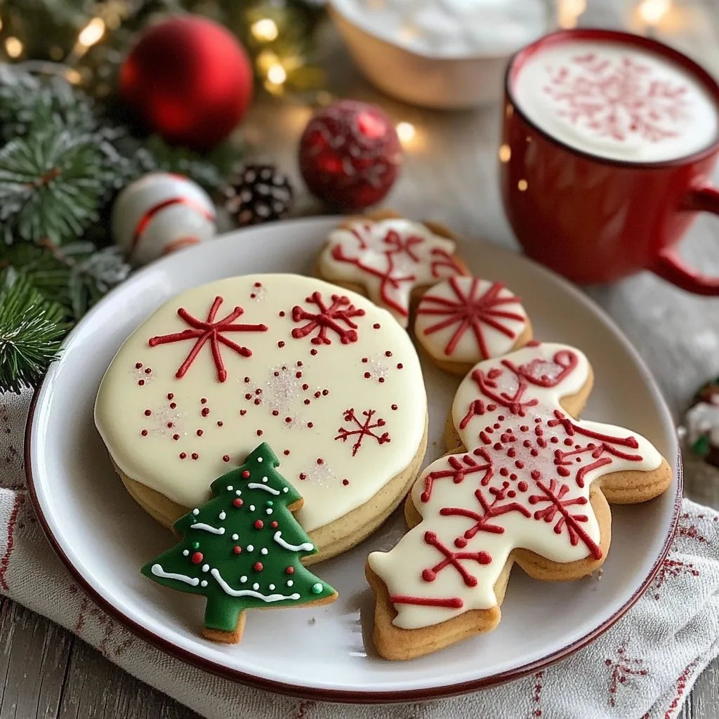 Marmorierte Puderzucker-Weihnachtsplätzchen