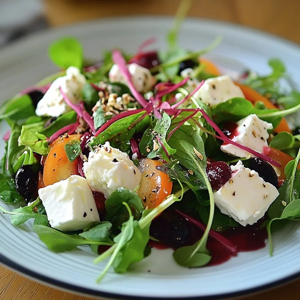 Feldsalat und Schafskäse mit Himbeerdressing