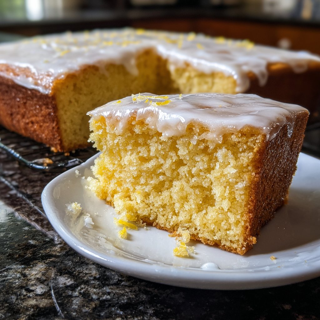 Zitronenkuchen mit Frischkäseglasur