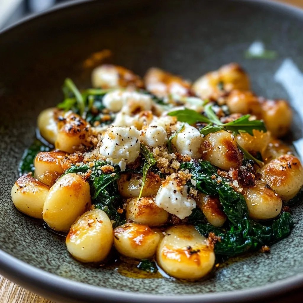 Cremige Gnocchi mit Spinat und Feta