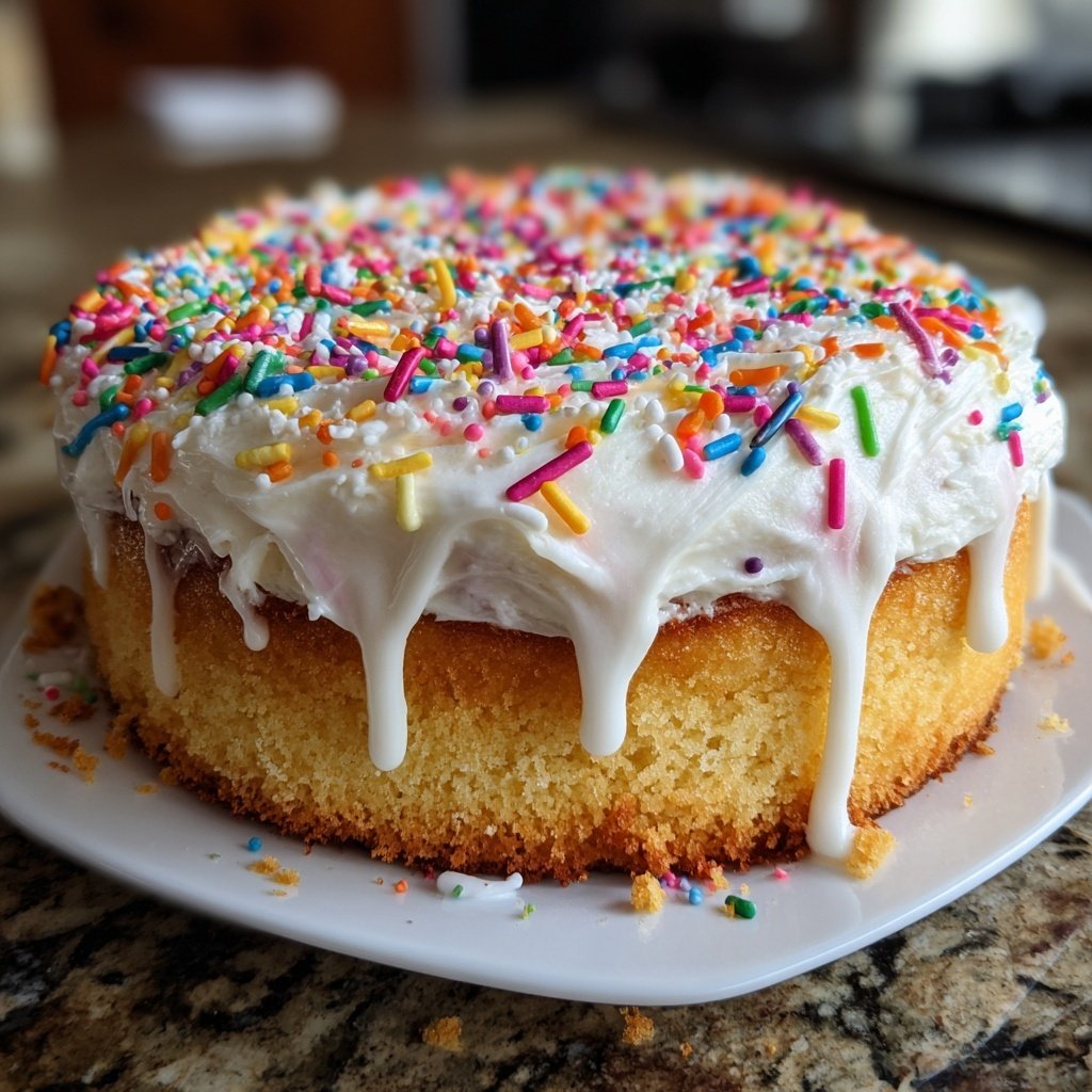 Geburtstagskuchen mit Vanillefrosting