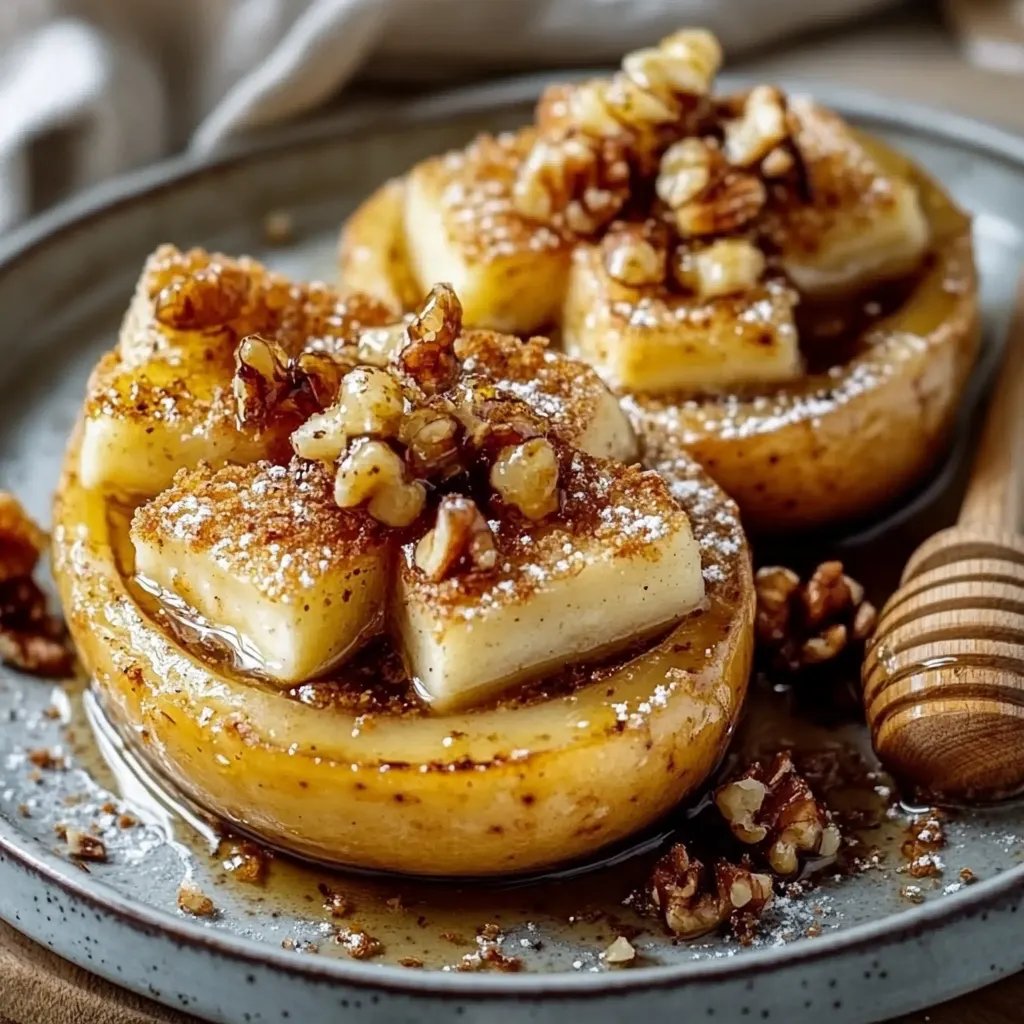 Gebackene Birnen mit Honig und Walnüssen