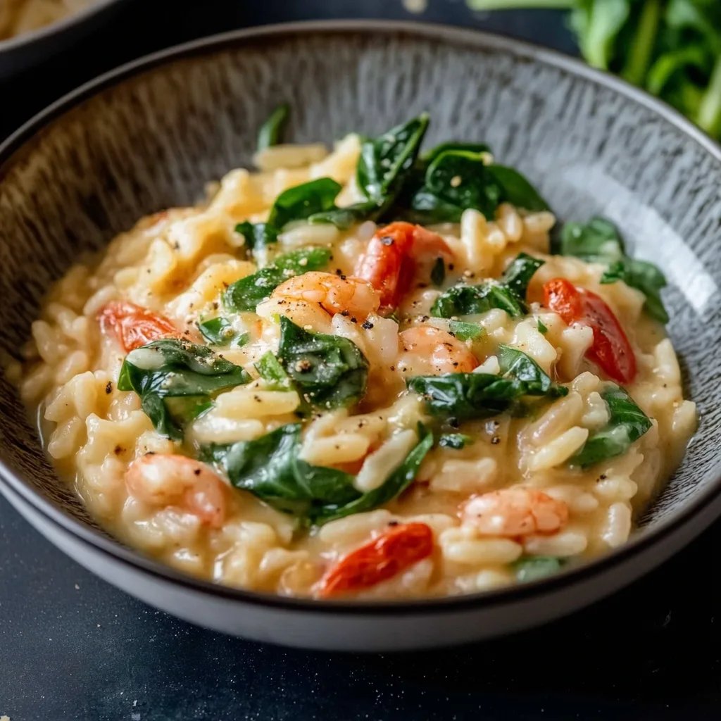 Cremiges Orzotto mit Babyspinat