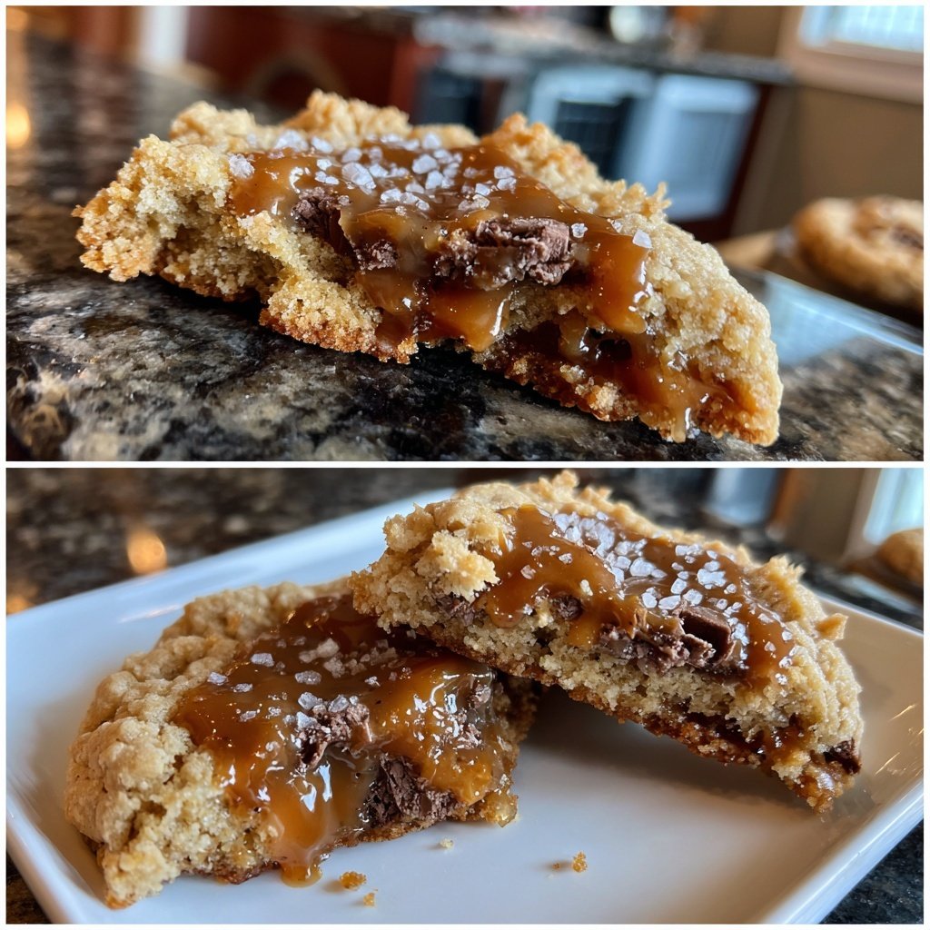Cookies mit Karamell und Meersalz