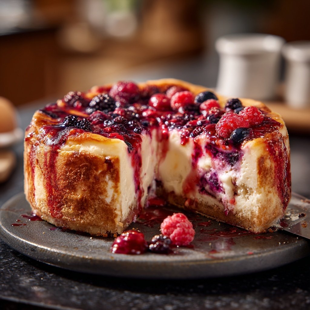 Käsekuchen mit Beeren-Topping