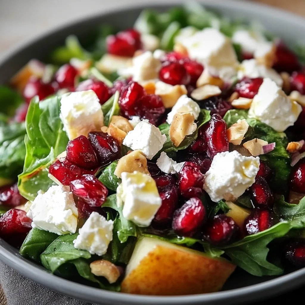 Feldsalat mit Granatapfel Feta & Walnüssen