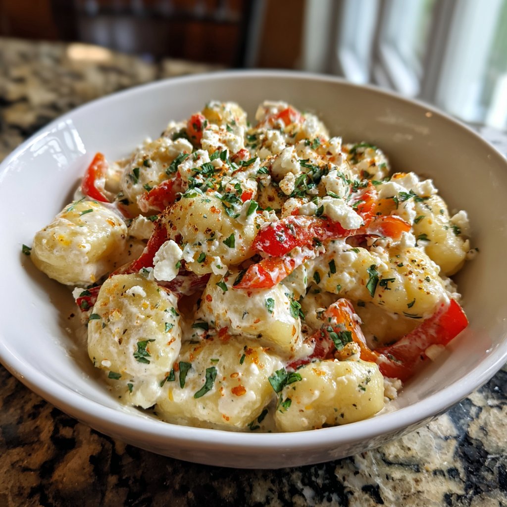 Gnocchi mit Paprika und Feta