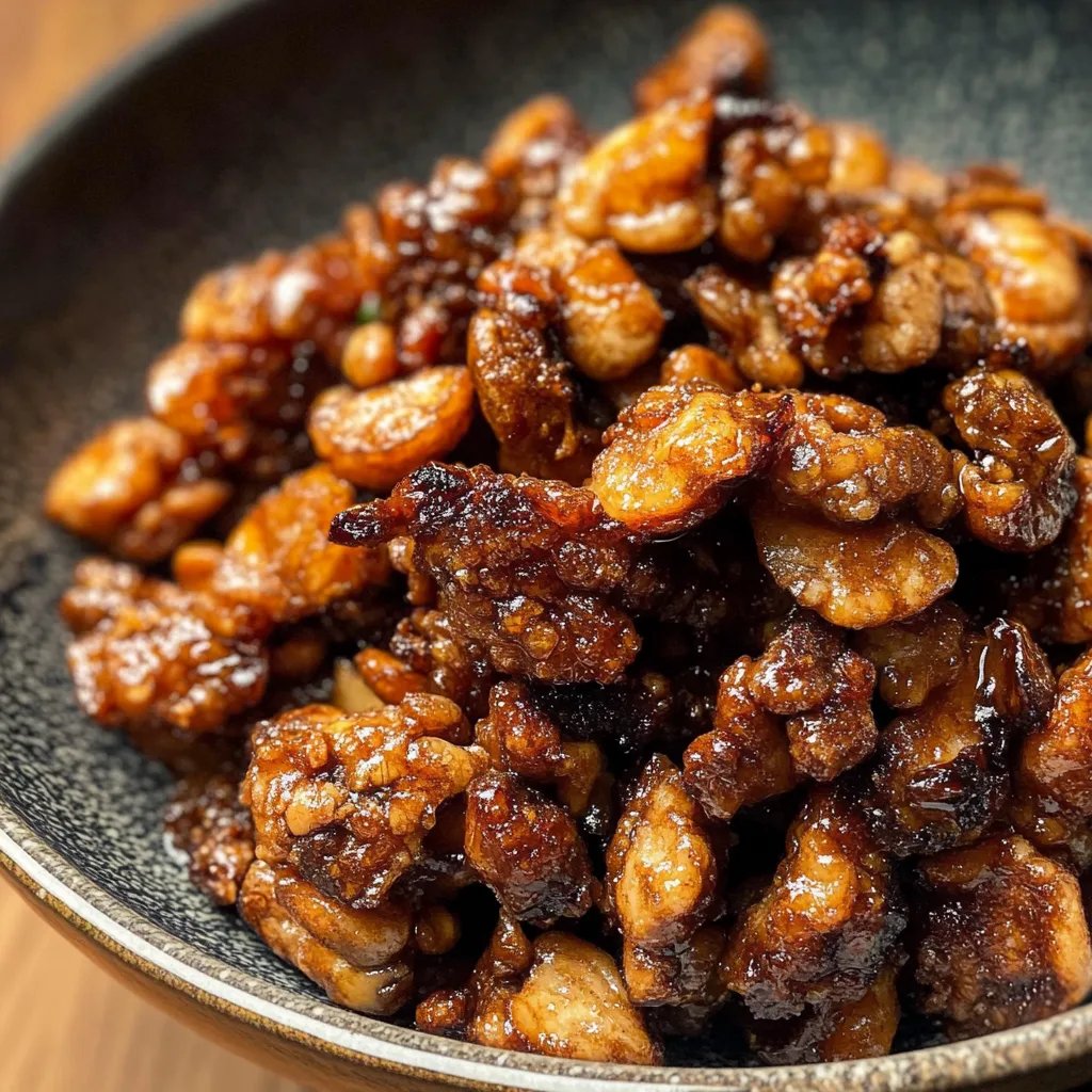 Leckere gebrannte Walnüsse