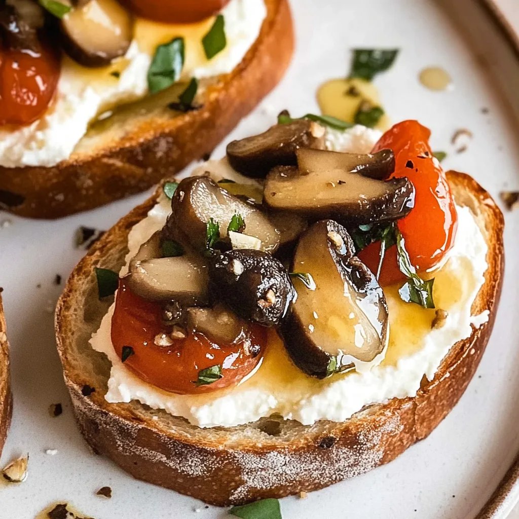 Schnelle Bruschetta mit Trüffelricotta & Champignon